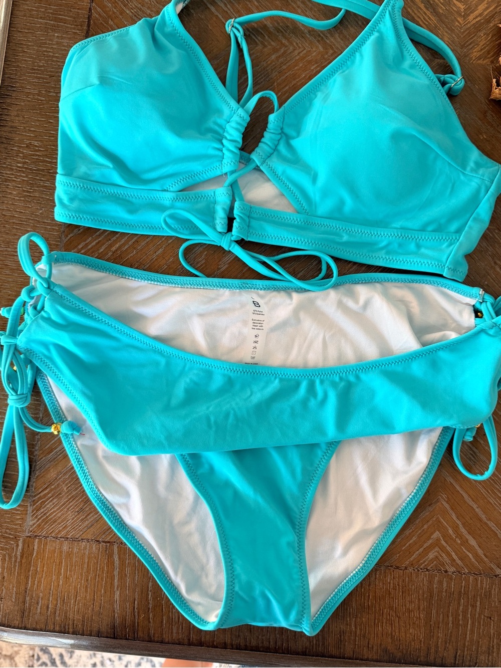 Blooming Jelly Viral Bikini- NEW- Turquoise Tie-Back Two-Piece Bikini Set
